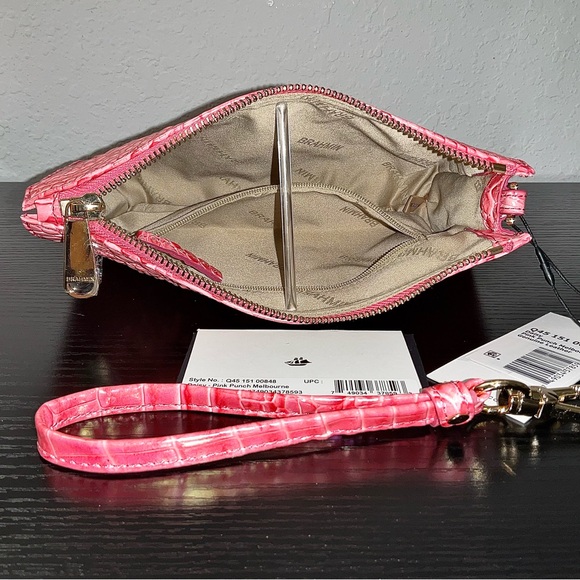 Brahmin PINK PUNCH MELBOURNE Leather DAISY Wristlet Clutch Cosmetic Bag HTF - Picture 7 of 7